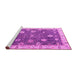 Sideview of Machine Washable Oriental Pink Traditional Rug, wshabs4310pnk