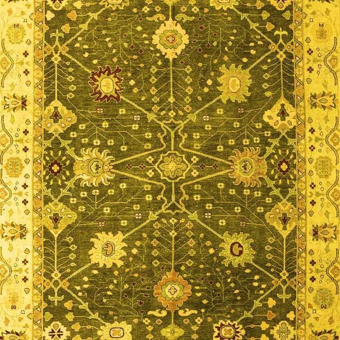 Machine Washable Oriental Yellow Traditional Rug, wshabs4310yw