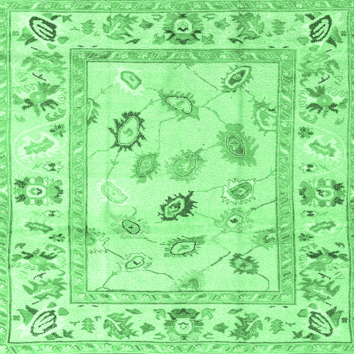 Square Oriental Emerald Green Traditional Rug, abs4311emgrn