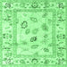 Square Oriental Emerald Green Traditional Rug, abs4311emgrn