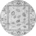 Round Oriental Gray Traditional Rug, abs4311gry