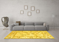 Machine Washable Oriental Yellow Traditional Rug, wshabs4311yw