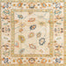 Square Abstract Brown Sand Brown Oriental Rug, abs4311