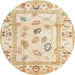 Round Machine Washable Abstract Brown Sand Brown Rug, wshabs4311