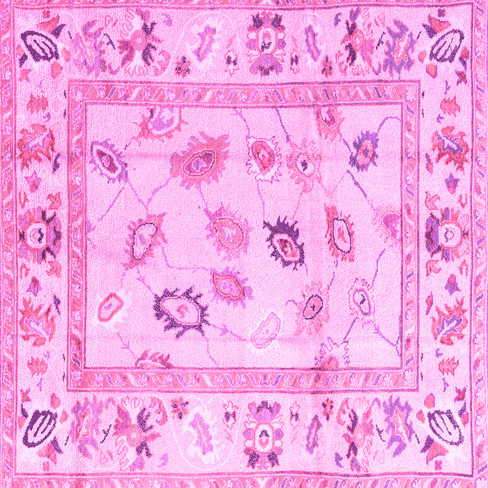 Square Oriental Pink Traditional Rug, abs4311pnk