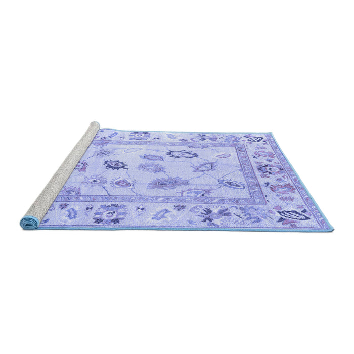 Sideview of Machine Washable Oriental Blue Traditional Rug, wshabs4311blu