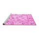 Sideview of Machine Washable Oriental Pink Traditional Rug, wshabs4311pnk