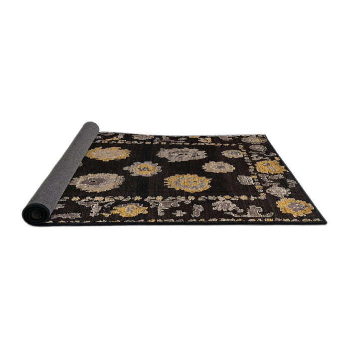 Sideview of Abstract Dark Almond Brown Modern Rug, abs4312