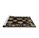 Sideview of Machine Washable Abstract Dark Almond Brown Rug, wshabs4312