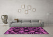 Machine Washable Abstract Pink Modern Rug in a Living Room, wshabs4312pnk