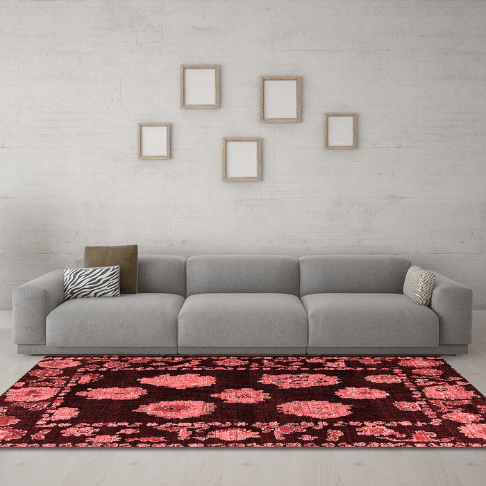 Modern Red Washable Rugs