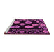 Sideview of Machine Washable Abstract Pink Modern Rug, wshabs4312pnk