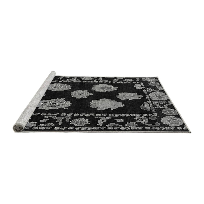 Sideview of Machine Washable Abstract Gray Modern Rug, wshabs4312gry