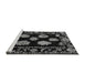 Sideview of Machine Washable Abstract Gray Modern Rug, wshabs4312gry