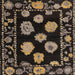 Square Abstract Dark Almond Brown Modern Rug, abs4312