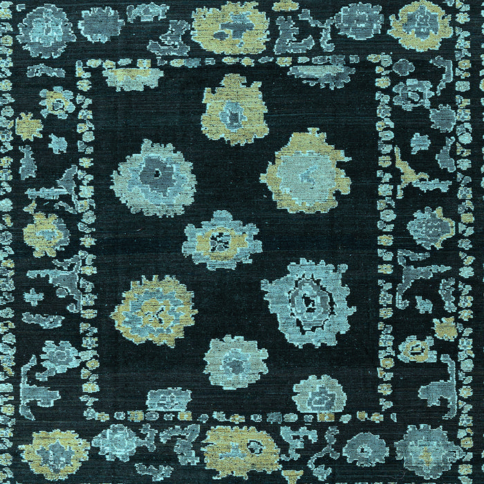 Square Abstract Light Blue Modern Rug, abs4312lblu