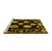 Sideview of Machine Washable Abstract Yellow Modern Rug, wshabs4312yw