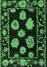 Machine Washable Abstract Emerald Green Modern Area Rugs, wshabs4312emgrn