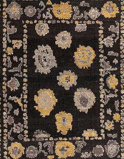 Abstract Dark Almond Brown Modern Rug, abs4312