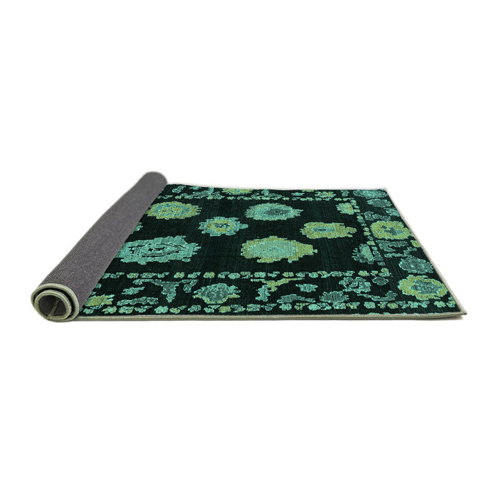 Sideview of Abstract Turquoise Modern Rug, abs4312turq