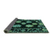 Sideview of Abstract Turquoise Modern Rug, abs4312turq