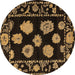 Round Abstract Brown Modern Rug, abs4312brn