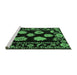 Sideview of Machine Washable Abstract Emerald Green Modern Area Rugs, wshabs4312emgrn