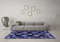 Machine Washable Abstract Blue Modern Rug, wshabs4312blu