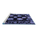 Sideview of Machine Washable Abstract Blue Modern Rug, wshabs4312blu