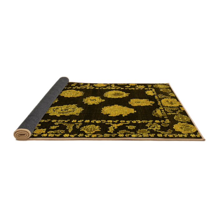 Sideview of Abstract Yellow Modern Rug, abs4312yw