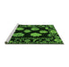 Sideview of Machine Washable Abstract Green Modern Area Rugs, wshabs4312grn