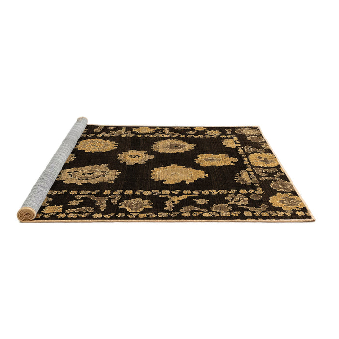 Sideview of Machine Washable Abstract Brown Modern Rug, wshabs4312brn