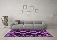 Machine Washable Abstract Purple Modern Rug, wshabs4312pur