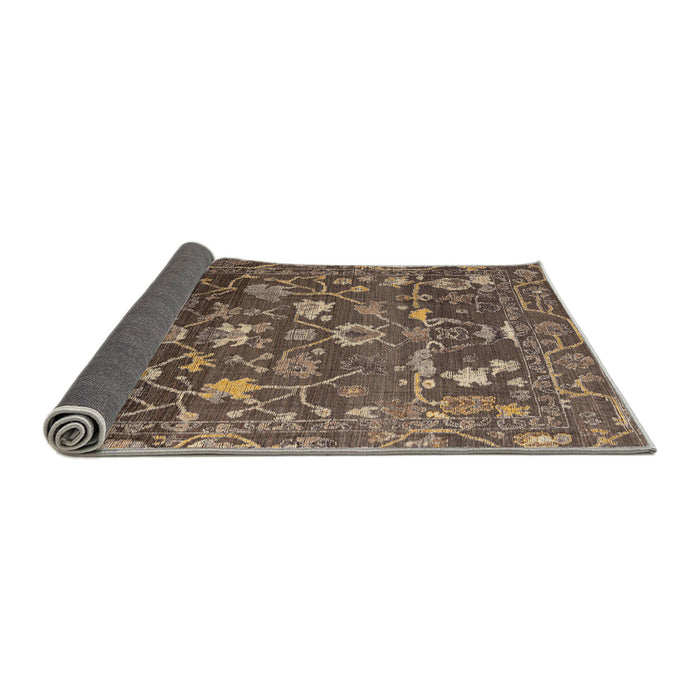 Sideview of Abstract Dark Brown Modern Rug, abs4313