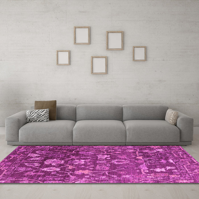 Machine Washable Abstract Pink Modern Rug in a Living Room, wshabs4313pnk