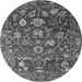 Round Abstract Gray Modern Rug, abs4313gry