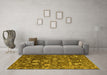 Machine Washable Abstract Yellow Modern Rug in a Living Room, wshabs4313yw