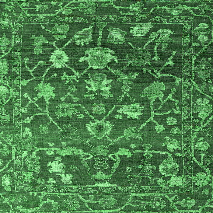 Square Abstract Emerald Green Modern Rug, abs4313emgrn