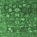 Square Abstract Emerald Green Modern Rug, abs4313emgrn