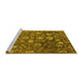 Sideview of Machine Washable Abstract Yellow Modern Rug, wshabs4313yw