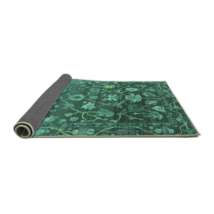 Sideview of Abstract Turquoise Modern Rug, abs4313turq