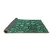 Sideview of Abstract Turquoise Modern Rug, abs4313turq