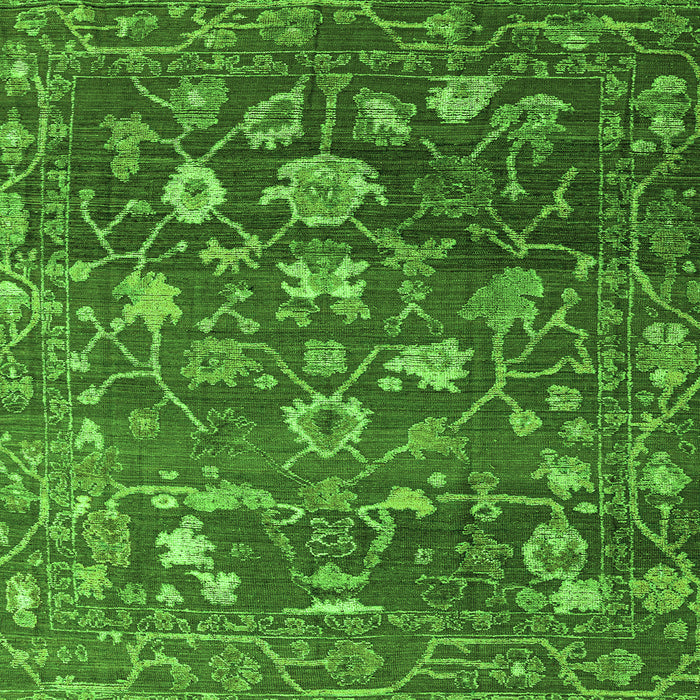 Square Machine Washable Abstract Green Modern Area Rugs, wshabs4313grn