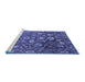 Sideview of Machine Washable Abstract Blue Modern Rug, wshabs4313blu