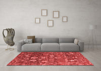 Machine Washable Abstract Red Modern Rug, wshabs4313red