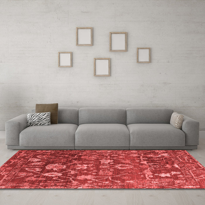 Modern Red Washable Rugs