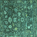 Square Abstract Turquoise Modern Rug, abs4313turq