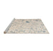 Sideview of Machine Washable Abstract Peach Rug, wshabs4314