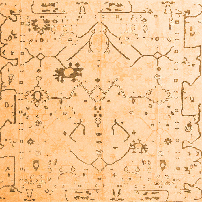 Square Machine Washable Solid Orange Modern Area Rugs, wshabs4314org