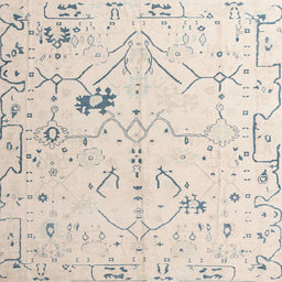 Square Machine Washable Abstract Peach Rug, wshabs4314